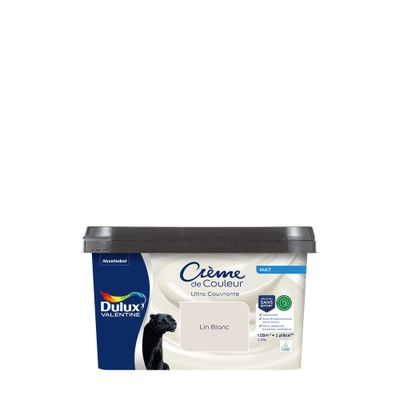 Peinture crème de couleur Lin Blanc mat 2,25L - DULUX VALENTINE
