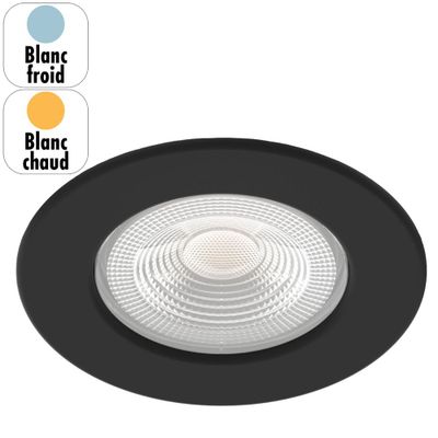 Spot LED encastrable salle de bain IP65 et BBC dimmable Noir - EF5 ARIC