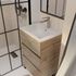 Meuble de salle de bains Timber 3 tiroirs L50 x H81 x P40 cm MDF chêne naturel vasque blanche - AURLANE