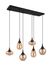 Suspension E14 Lumina noir et verre ambre 6x40W - TRIO