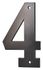 Chiffre 4 à visser hauteur 80 mm noir THIRARD