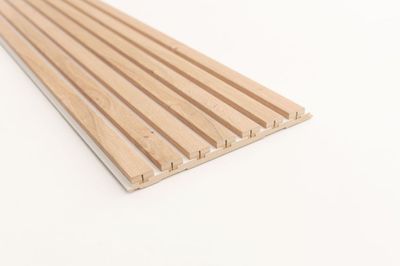 Panneau décoratif MDF 3D Latt pepper oak sur fond blanc - Lot de 2 - 20 x 287 x 2500 mm - AJ TIMBER
