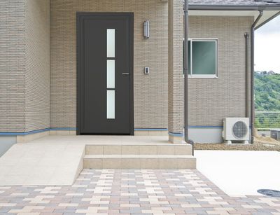 Porte d'entrée Manhattan pvc gris poussant gauche 215 X 90 cm CLOSY