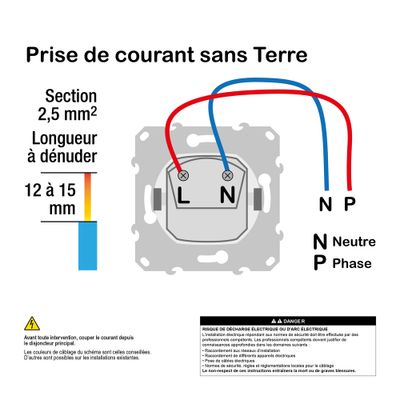 Prise électrique sans terre anthracite - Odace 2011 SCHNEIDER ELECTRIC