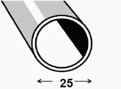 Tube rond acier profilé à froid verni 25 x 1,5 mm 2 m CQFD
