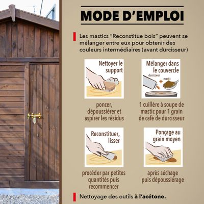 Mastic reconstituant bois chêne moyen 550 gr SINTOBOIS