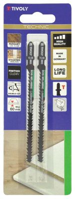 Lames de scie sauteuse pour bois et parquet hauteur de coupe de 60 mm par 2 TIVOLY