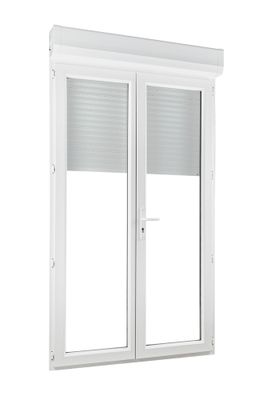 Porte-fenêtre PVC blanc 2 vantaux volet roulant intégré H.215 x l.120 cm CLOSY