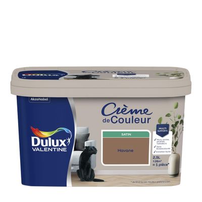 Peinture crème de couleur Havane Satin 2,5 L - DULUX VALENTINE