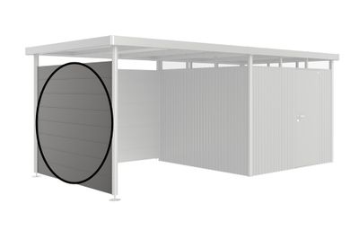 Paroi d'auvent pour abri de jardin AVANTGARDE A2 GRISQUARTZ 1PORT 3,65m² BIOHORT Livraison à domicile incluse