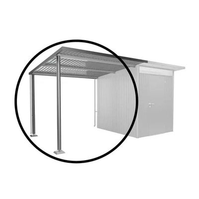 Auvent pour abri de jardin AvantGarde A1, A5 gris quartz métallique T. L - BIOHORT