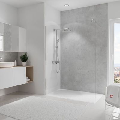 Panneau mural de douche 150x255 cm béton ciré DécoDesign Softtouch - SCHULTE