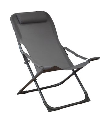 Transat de jardin pliant graphite/gris EASY - PROLOISIRS