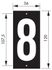 Plaque chiffre 8  à visser 56 x 130 mm fond noir THIRARD