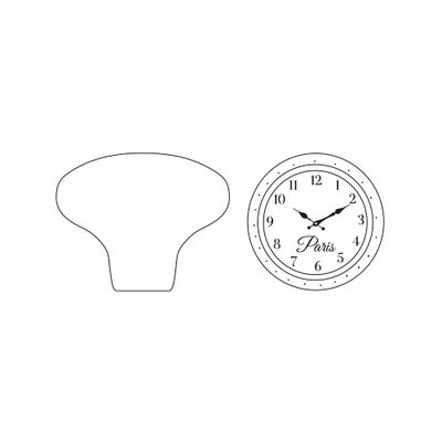 Bouton de meuble rond horloge Paris porcelaine blanc diamètre 40 mm REI