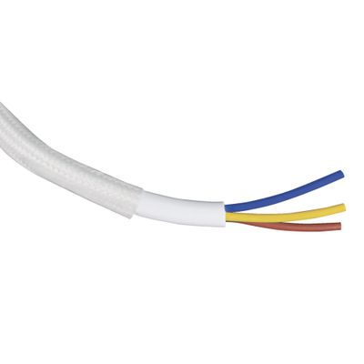Câble électrique en tissu blanc 3x 0,75m² 3 m - TIBELEC