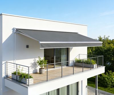 Store Banne 2 x 3 m Structure Anthracite Toile Grise