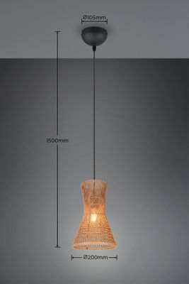Suspension E27 Bijou fil de papier naturel 10W - CASALUM