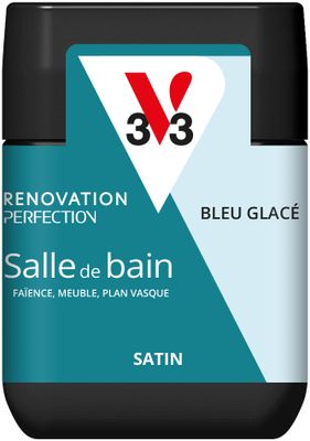 Peinture de rénovation pour salle de bain bleu glacé finition satinée 75 ml - V33
