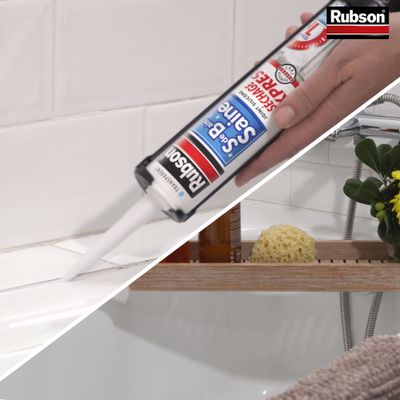 Mastic Salle de Bain Saine Séchage Express Transparent 280ml RUBSON