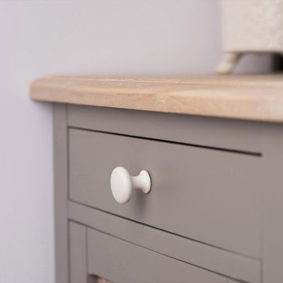 Bouton de meuble rond zamak blanc pore diamètre 20 mm REI