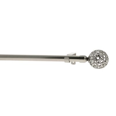 Kit tringle à rideaux extensible en métal de 1.20 à 2.10 m diam 16 à 19 mm Finition Nickel - MOBOIS