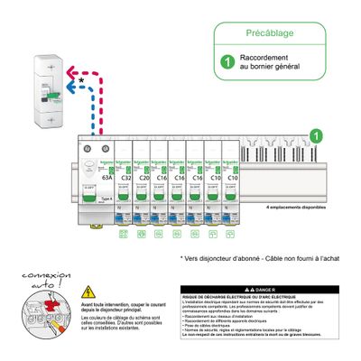 Tableau électrique pré-équipé 1 rangée embrochable pour extension - Resi9 XE SCHNEIDER ELECTRIC