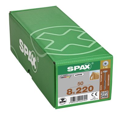 Vis tête disque Torx 8 x 220 mm par 50 SPAX