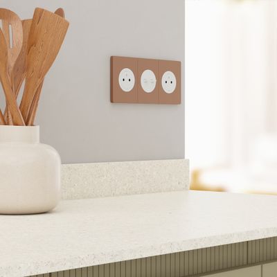 Plaque de finition centrale 1 poste Odace 2025 Architecte effet cuivre - SCHNEIDER ELECTRIC