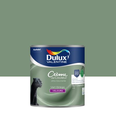 Peinture crème de couleur Vert Ginkgo velours 0,5L - DULUX VALENTINE
