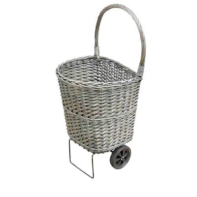 Panier shopper gris à bûches sur roues DELTA