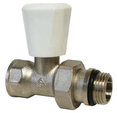 Robinet de radiateur manuel droit nickelé femelle 15/21 SOMATHERM