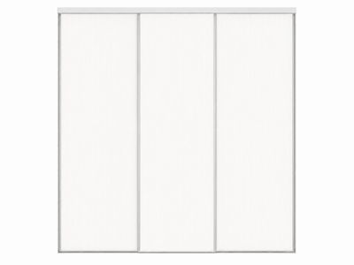 Portes de placard coulissantes blanc veiné 3 vantaux H 2,50 m x L 1,80 m OPTIMUM