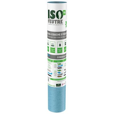 Sous-couche pour revêtements de sols avec pare-vapeur intégré - ép.1mm rouleau de 15m² ISOFEUTRE