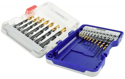 Coffret de forets métaux HSS Steam TiN 18 pièces de diamètre 2 à 10mm TIVOLY