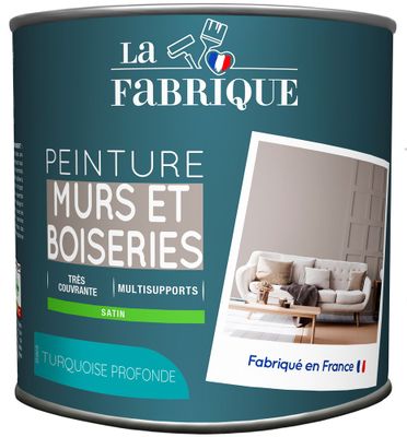 Peinture mur et boiserie Turquoise satin 125 mL - LA FABRIQUE