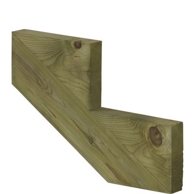 Limon d'escalier extérieur pin traité autoclave 2 marches - HENRY TIMBER