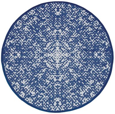 Tapis rond diamètre 150 cm bleu JARDILINE