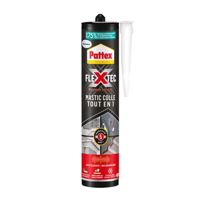 Colle de fixation Flextec transparent cartouche 389 g - PATTEX