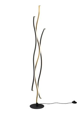 Lampadaire LED Blaze noir et laiton 3250 lumens blanc variable CCT - TRIO