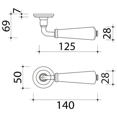 Poignées sur rosace Honfleur laqué noir ALPERTEC