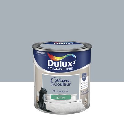 Peinture crème de couleur Gris Angora Satin 0,5 L - DULUX VALENTINE
