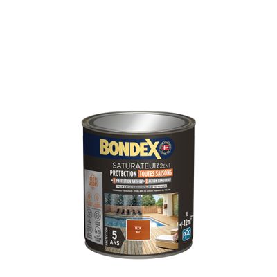 Saturateur 2 en 1 protection 5 ans Teck mat 1L BONDEX