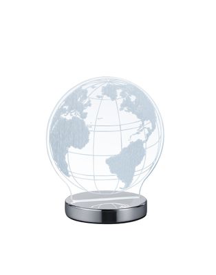 Lampe à poser LED Globe chrome et transparent 600 lumens blanc variable CCT - REALITY