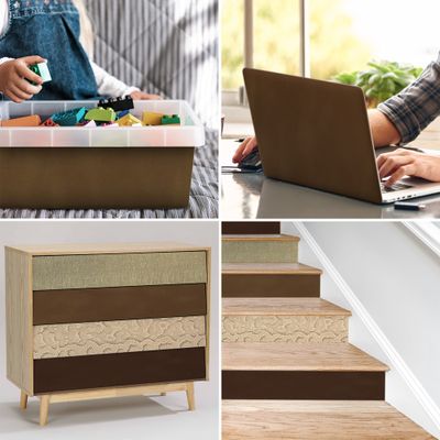 Adhésif décoratif suedine caramel 1 x 0,45 m VENILIA