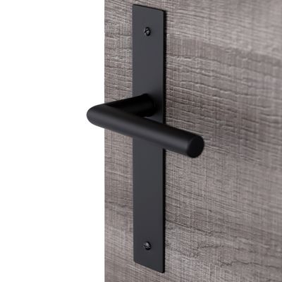Poignées de porte sur plaques sans trou Edison noir ALPERTEC