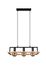 Suspension E27 Bano noir et bois 3x10W - TRIO