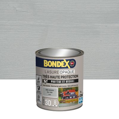 Lasure Opaque 8 ans ind 30 Gris souris RAL 7038 satin 1 L - BONDEX