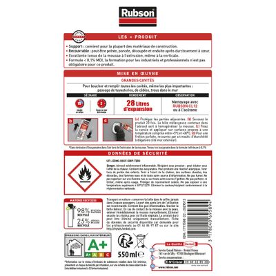 Mousse Expansive Grande Cavité 550 ml RUBSON