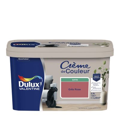 Peinture crème de couleur Grès Rose Satin 2,5 L - DULUX VALENTINE